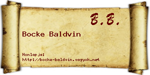 Bocke Baldvin névjegykártya